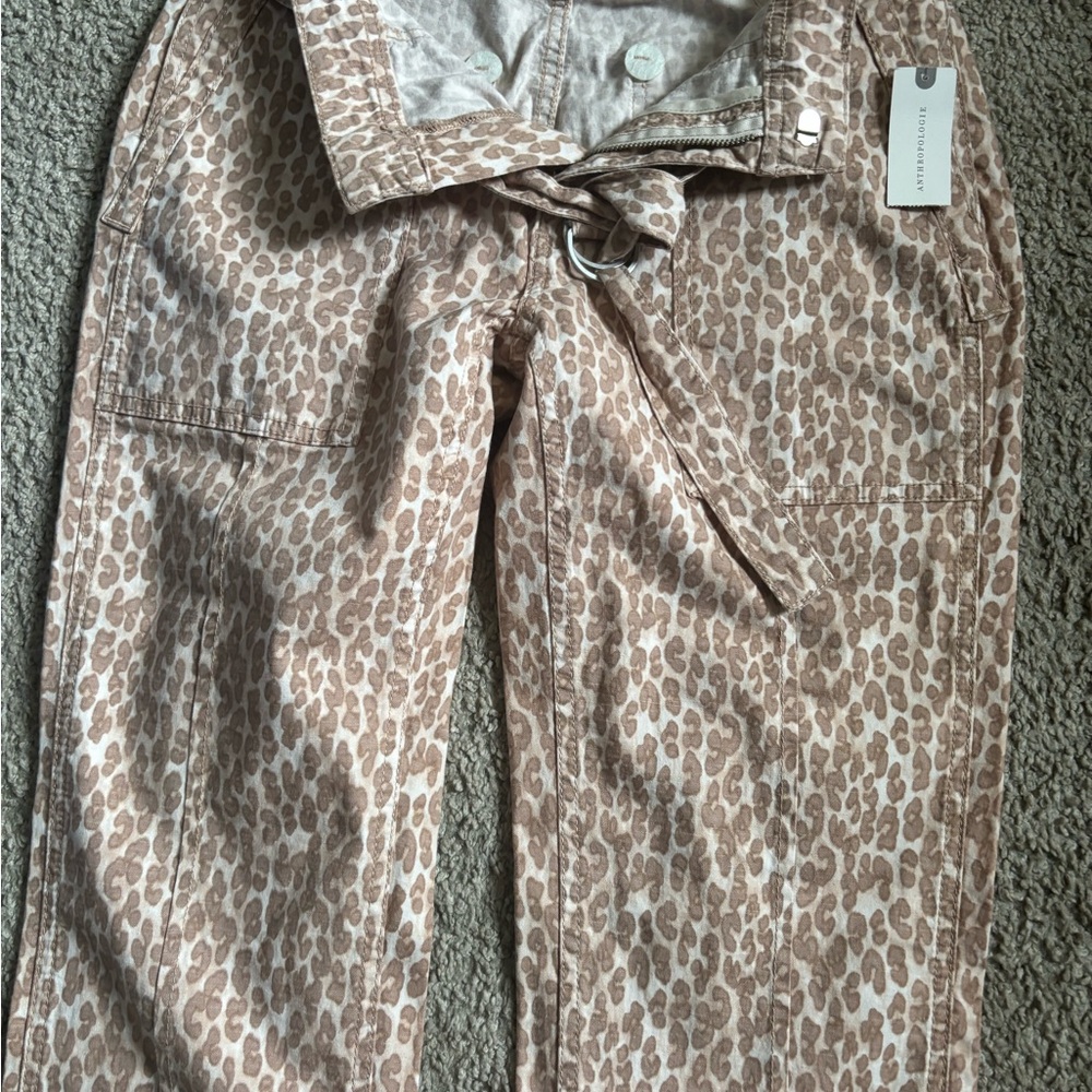 Anthropology Leopard Print Tan women Pants - Picture 5 of 6